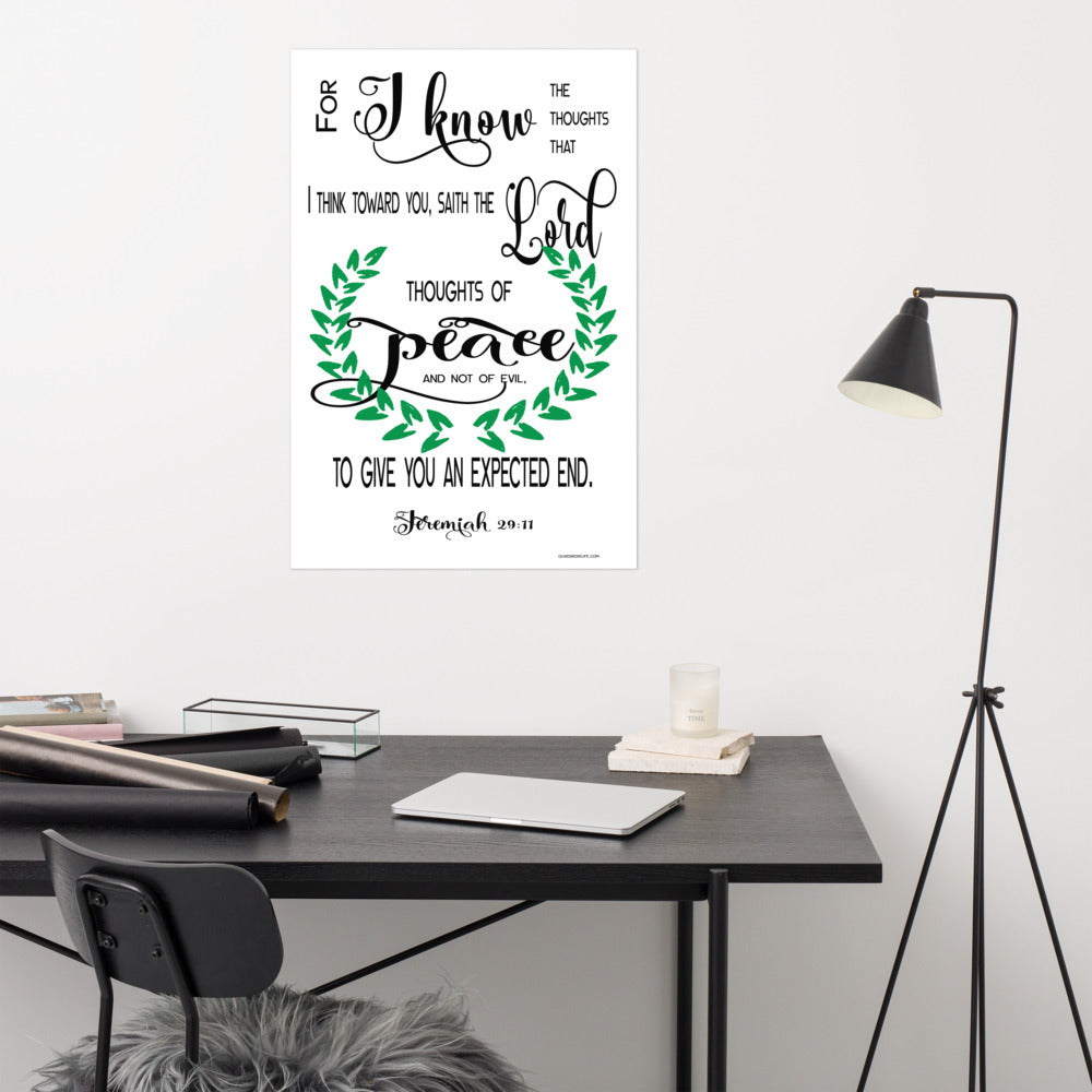 Jeremiah 29:11 Art Print desk mockup