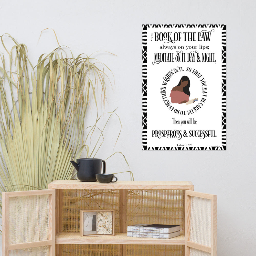 Joshua 1:8 NIV Art Print mockup