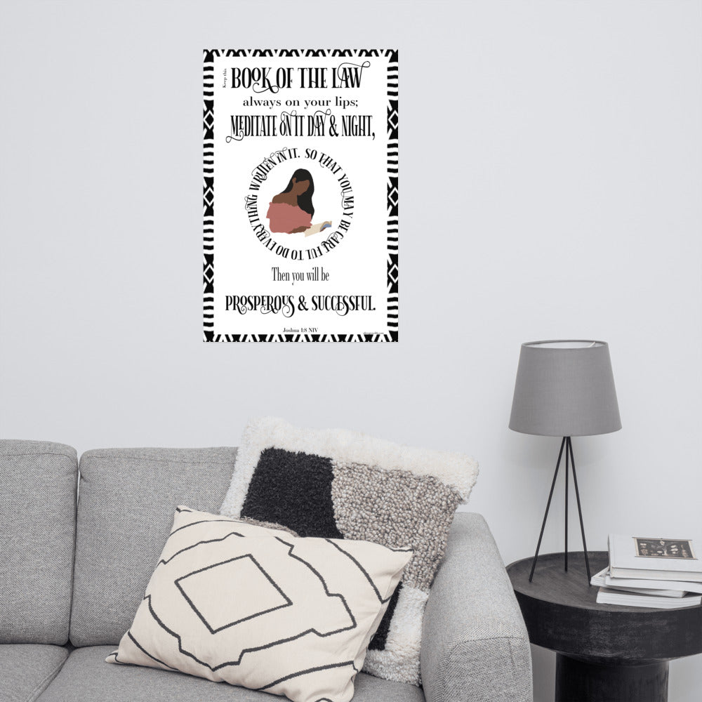 Joshua 1:8 NIV Art Print couch mockup