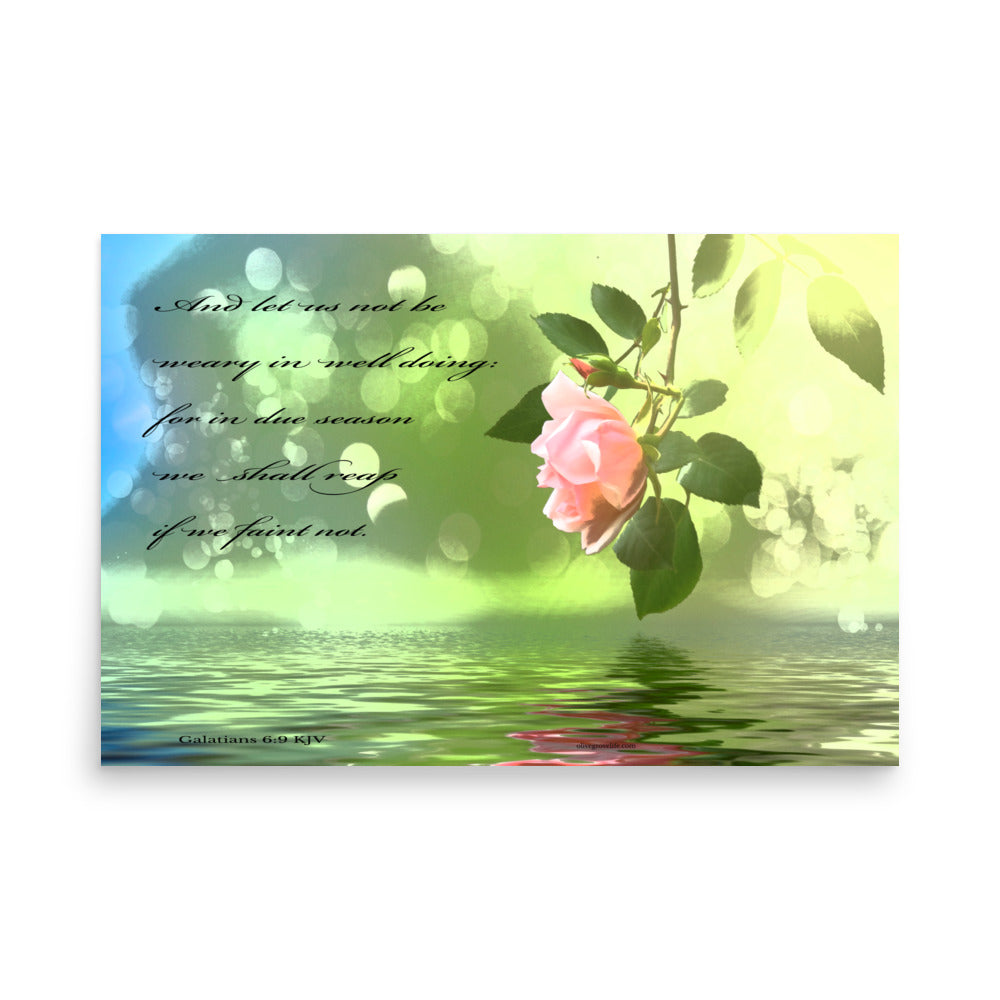 Galatians 6:9 floral Art Print