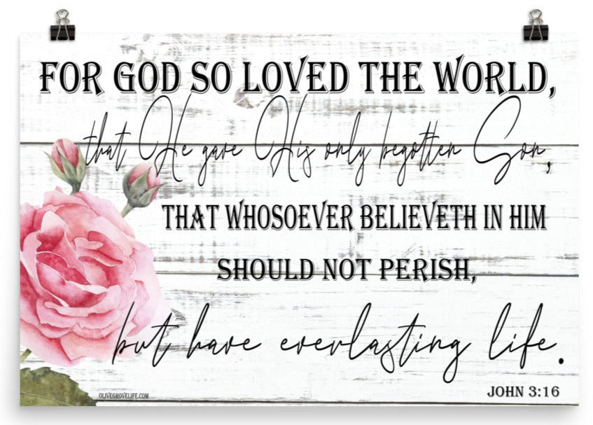 John 3:16 Art Print