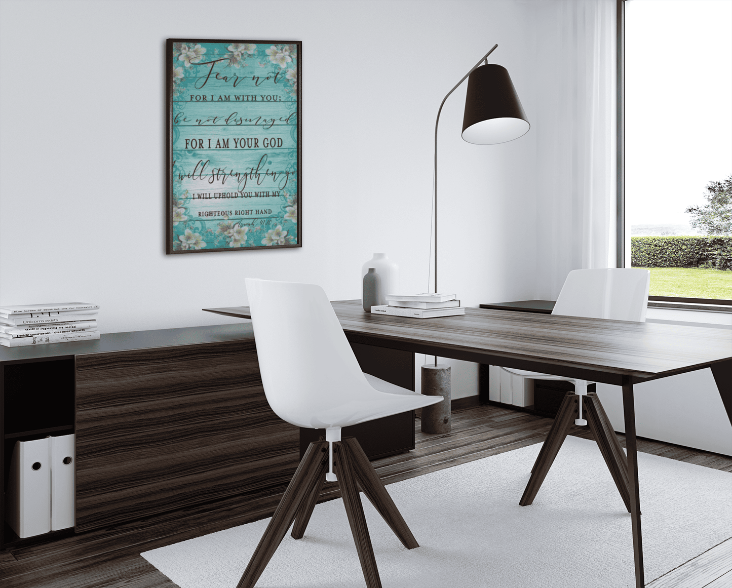 Isaiah 41:10 Art Print desk mockup