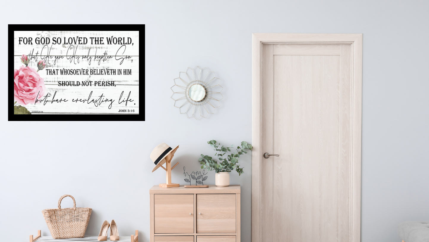 John 3:16 Art Print foyer mockup