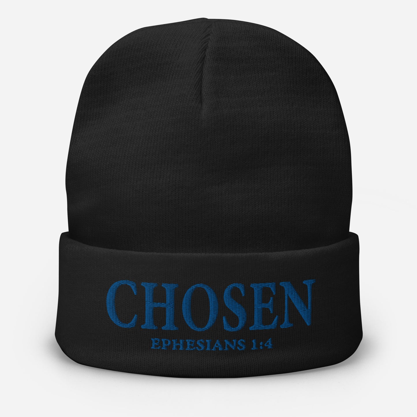 Ephesians 1:4 Embroidered Beanie Black