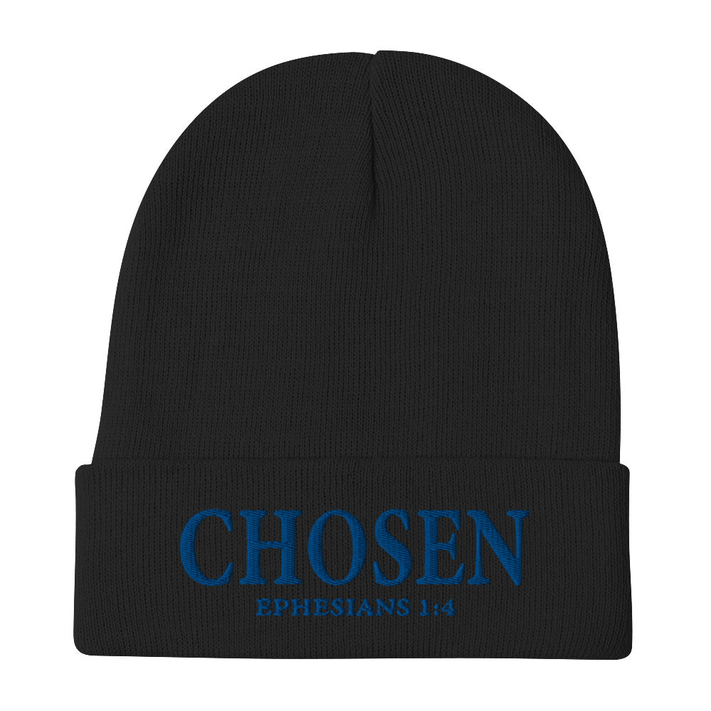 Ephesians 1:4 Embroidered Beanie Black