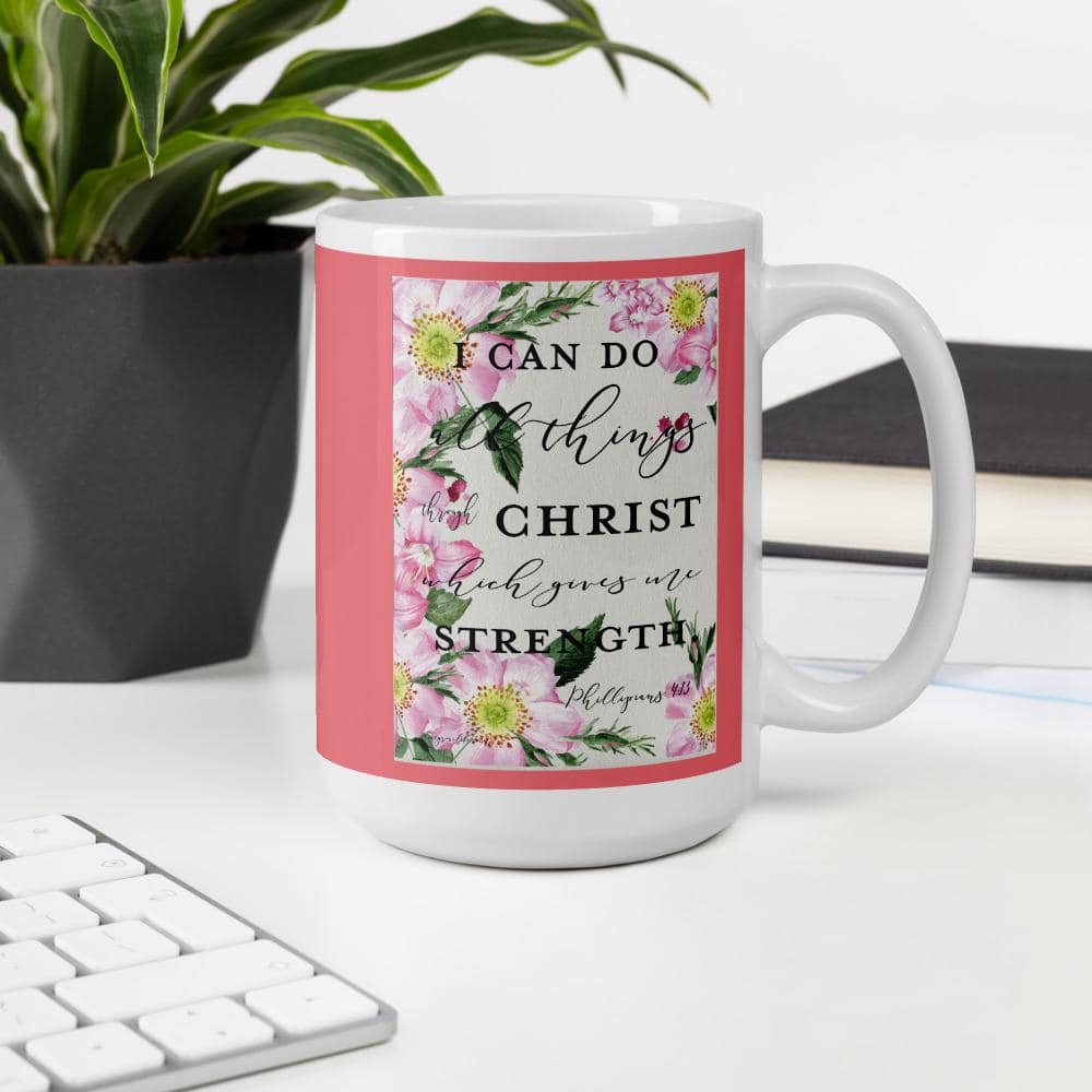 Philippians 4 And 13 Floral - Mug