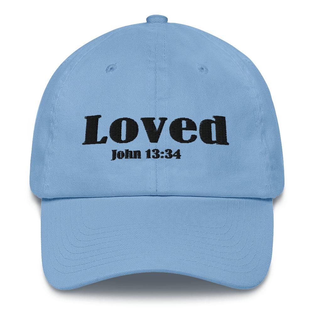John 13:34 Loved Cotton Cap Carolina Blue