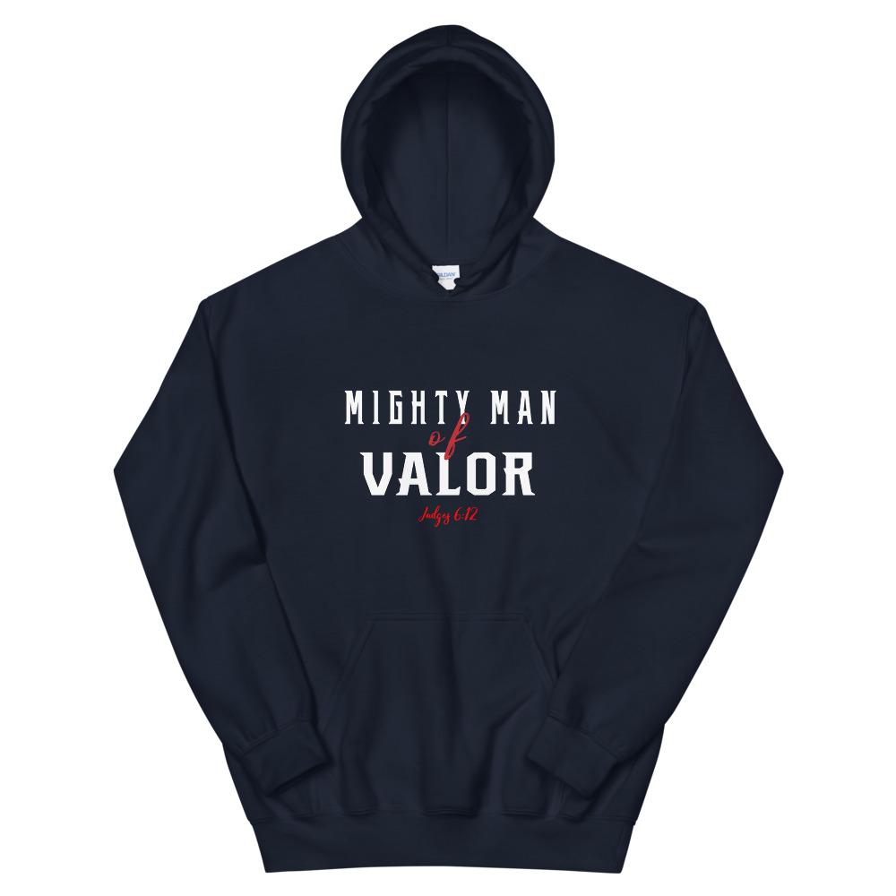 Judges 6:12 Mighty Man of Valor Hoodie Navy
