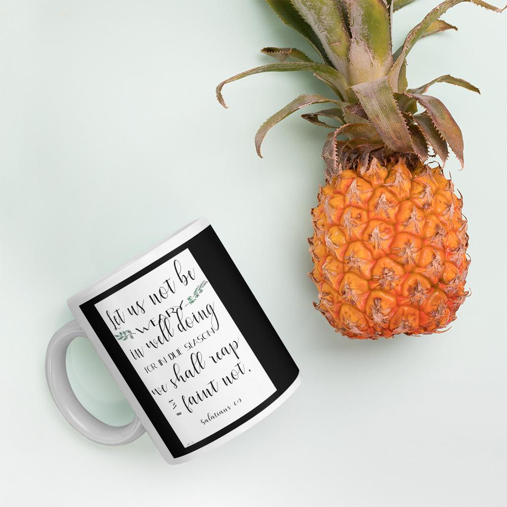 Galatians 6:9 Ceramic Mug with pineapple