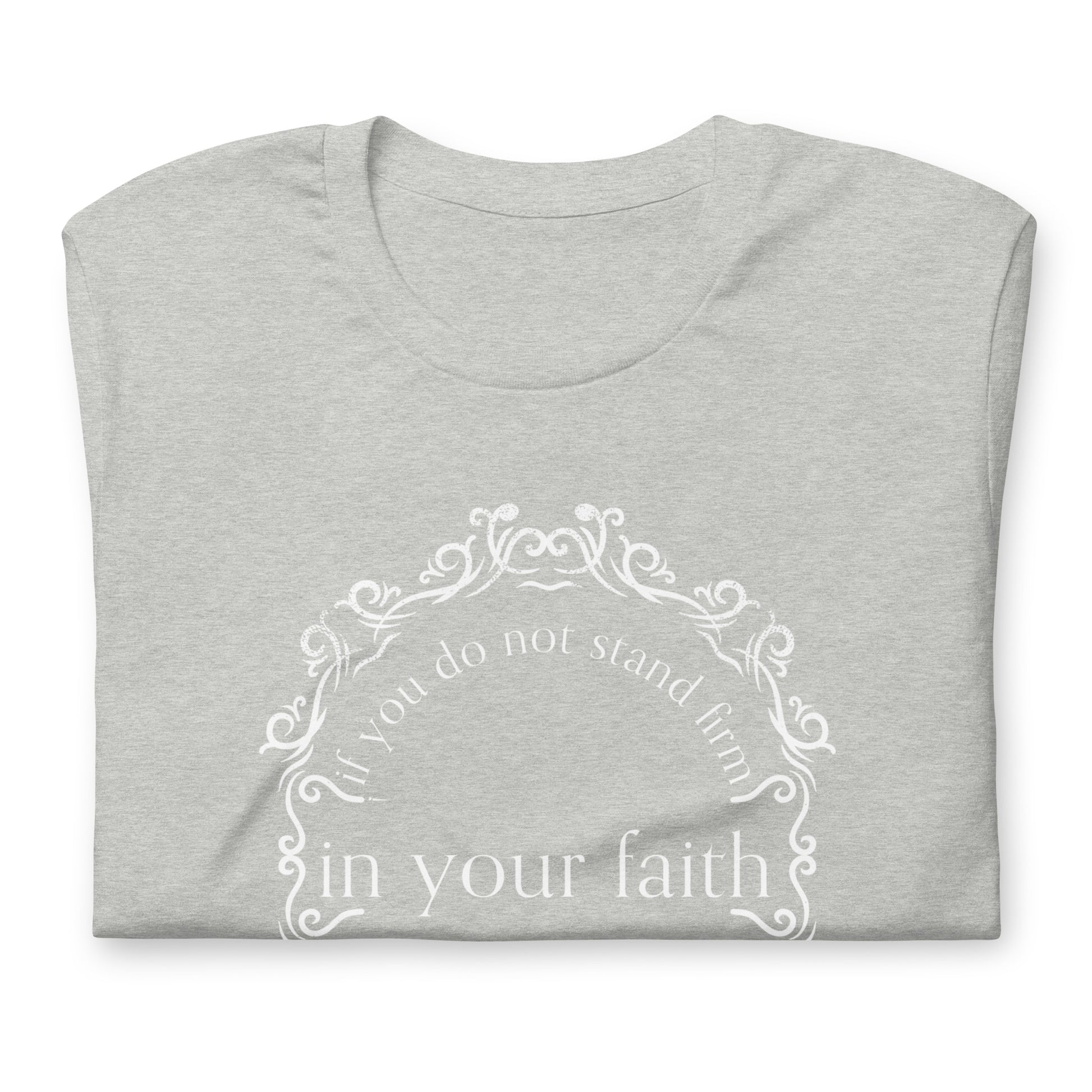 Isaiah 7:9 Ladies' Short Sleeve T-shirt athletic heather folded