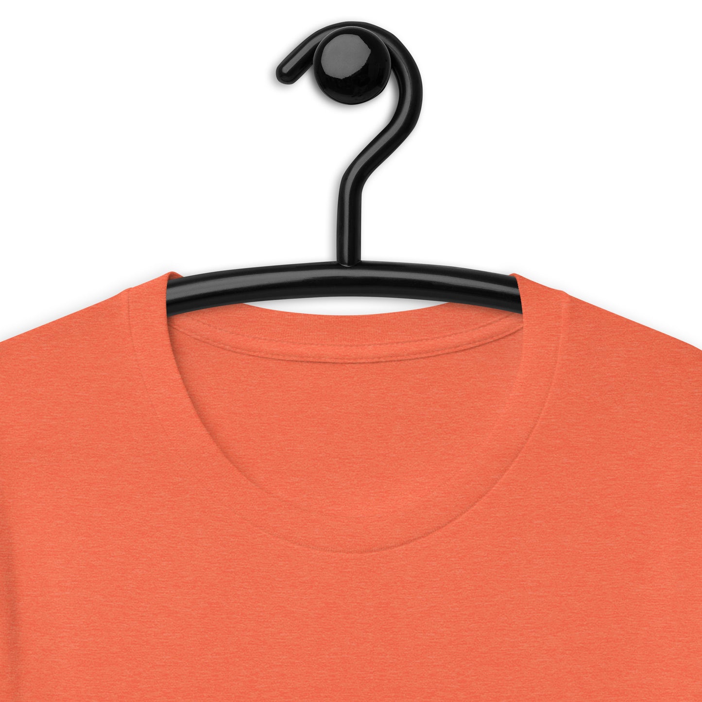 1 John 4:8 God is Love Unisex Oklahoma T-shirt in Heather Orange - closeup on neckline