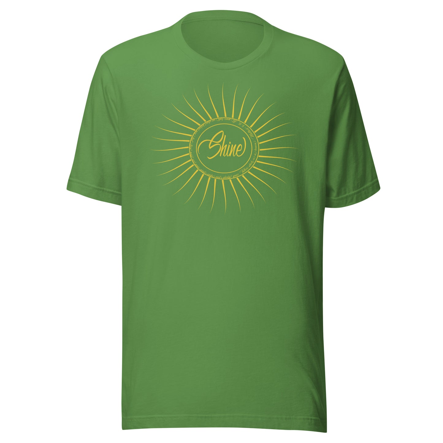 Matthew 5:16 Shine Short-Sleeve Unisex T-Shirt Leaf front