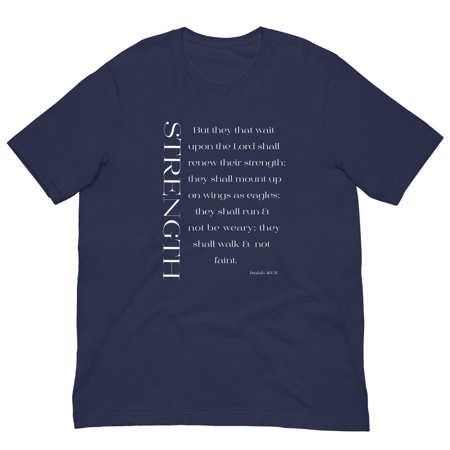 Isaiah 40:31 Strength Short-Sleeve Unisex T-Shirt navy