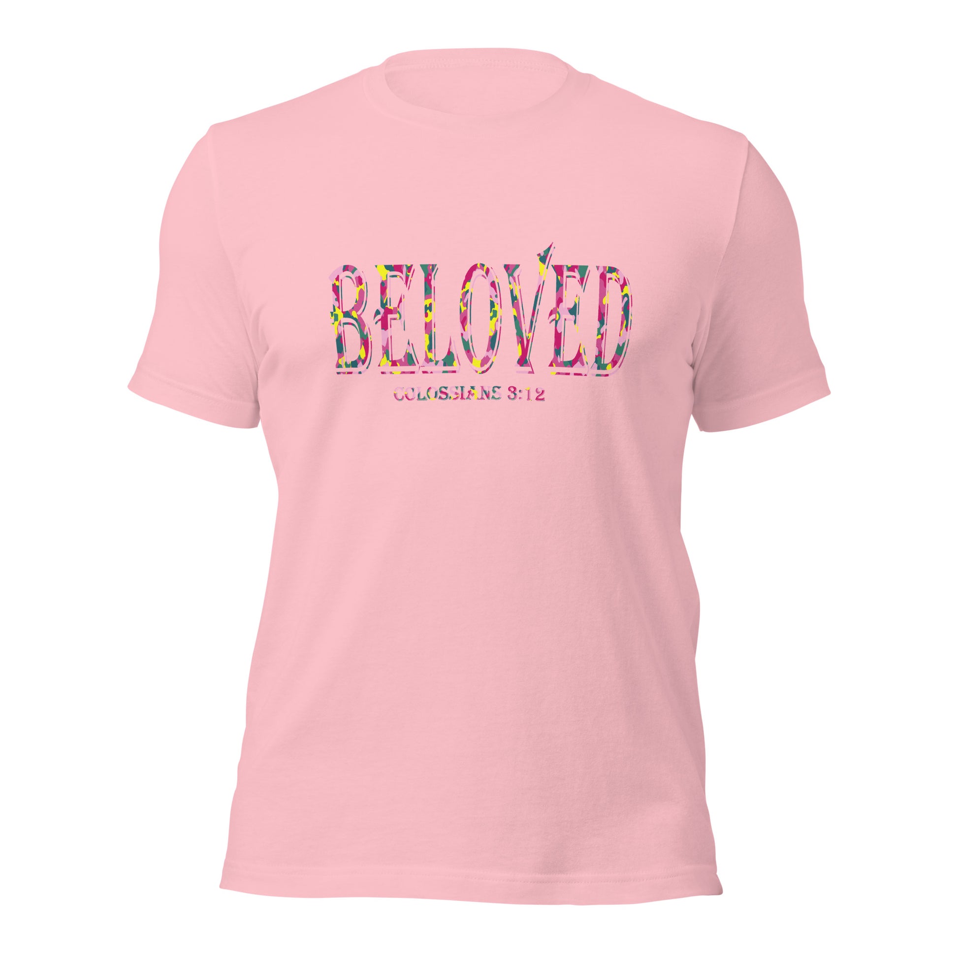 Colossians 3:12 Beloved T-shirt pink