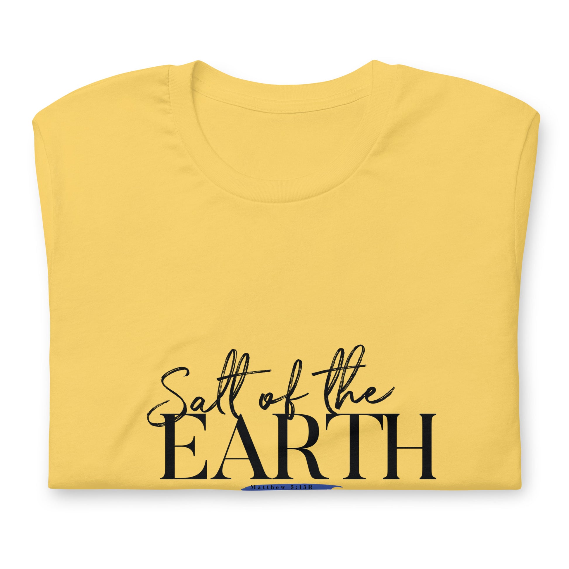 Matthew 5:13 Unisex Short-Sleeve T-Shirt Yellow folded 