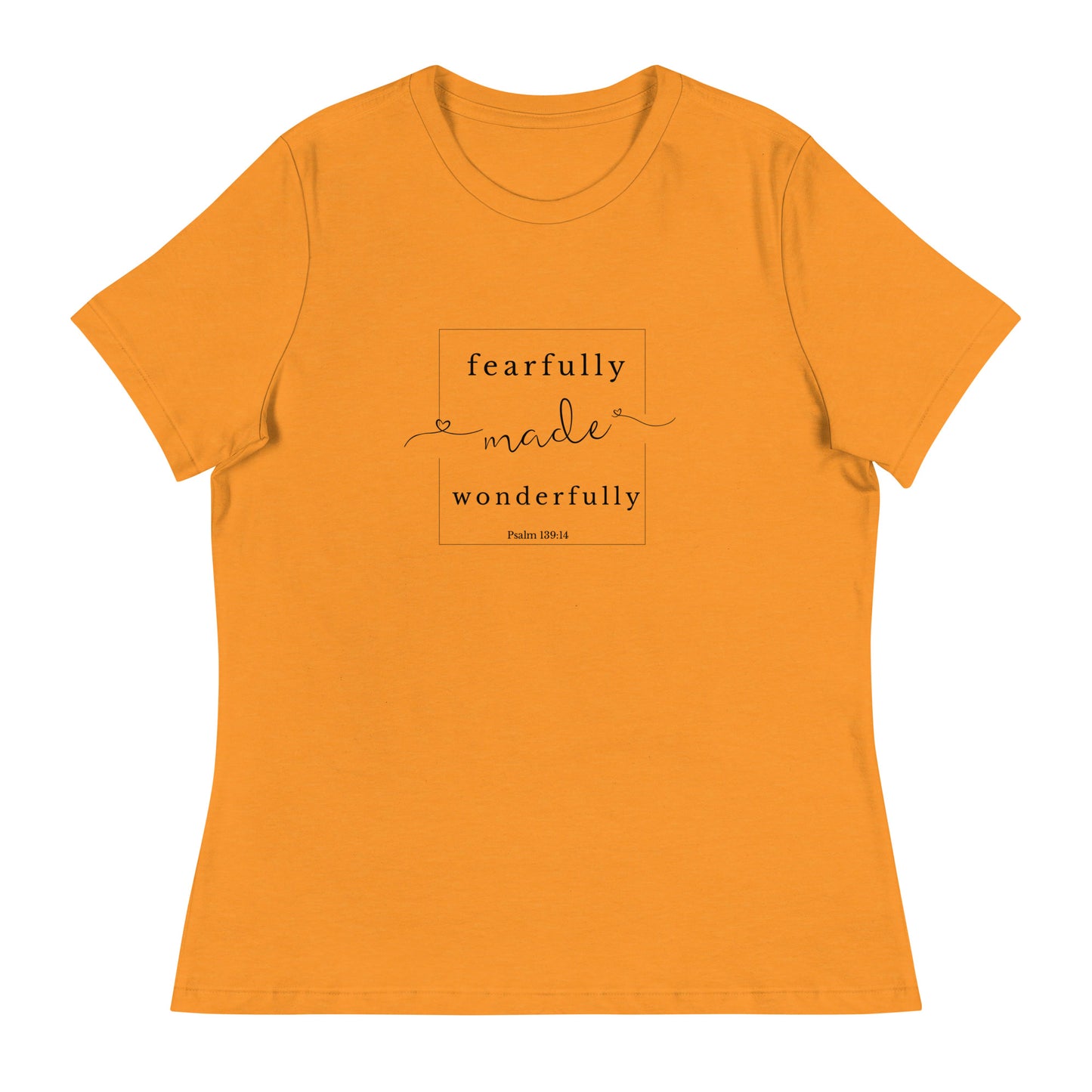 Psalm 139:14 T-Shirt - heather marmalade front